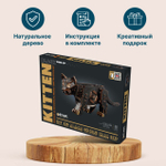 Деревянный конструктор Механический Чёрный котёнок (EWA)