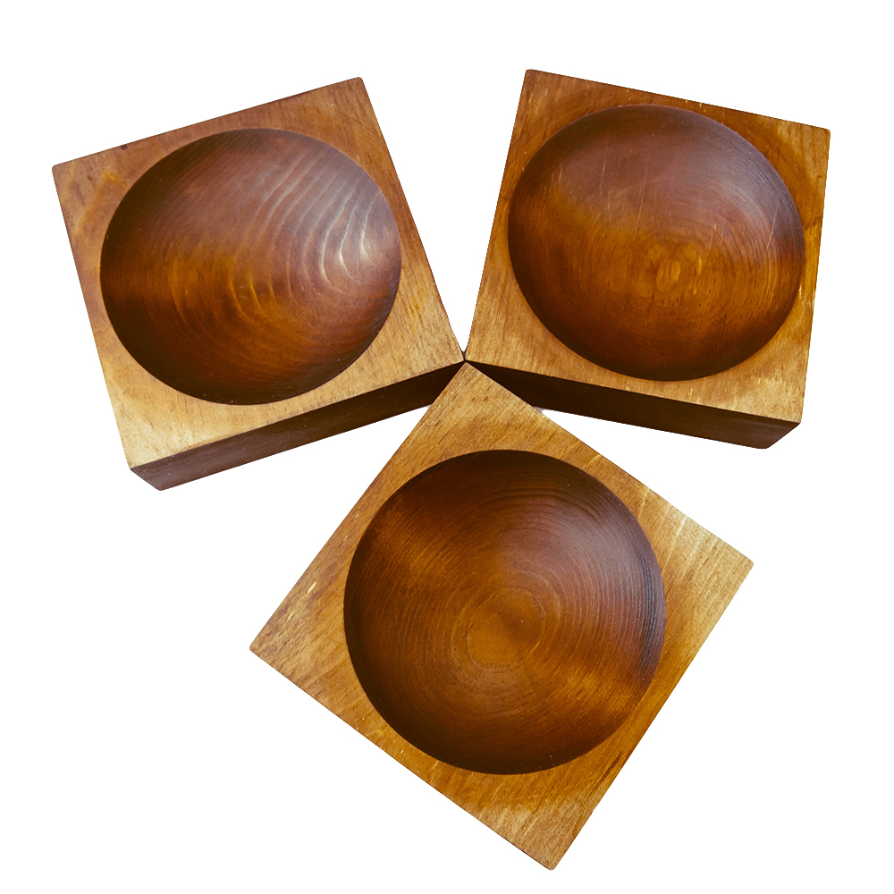 Набор деревянных квадратных тарелок-конфетниц Art of Siberia из сибирского кедра 3 шт. TN20