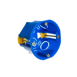 Коробка подрозетник установочная одноместная, Smartbuy Electric 68x45 круглая для монтажа в гипсокартон и полых стен с лапками IP20 синяя (комплект из 10 шт.)