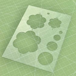 Шаблон для стежки  и аппликации "Цветочки" (арт. T46)