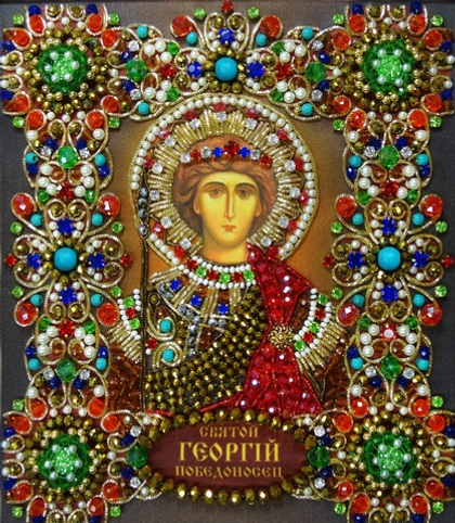 Ии-36 Набор для вышивания хрустальными камнями Святой Геогрий