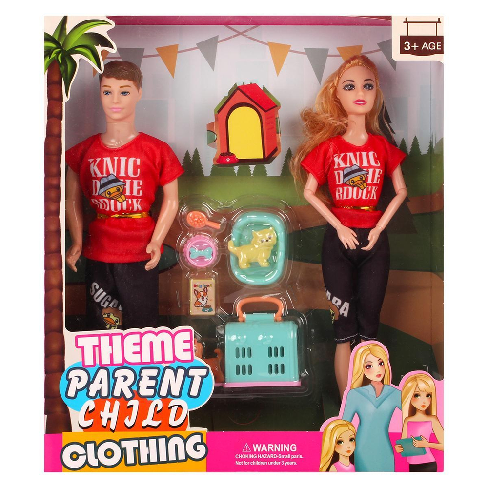 Кукла тип Модель на шарнирах с мужем, коробка 3377-340