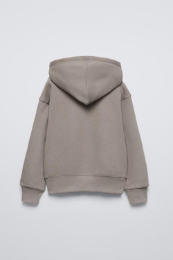 ZARA ХУДИ С НАДПИСЬЮ, СЕРО-КОРИЧНЕВЫЙ