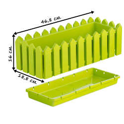 Кашпо "Лардо" прямоугольное 46,8х18,8х16 см. Цвет: Салат светлый.