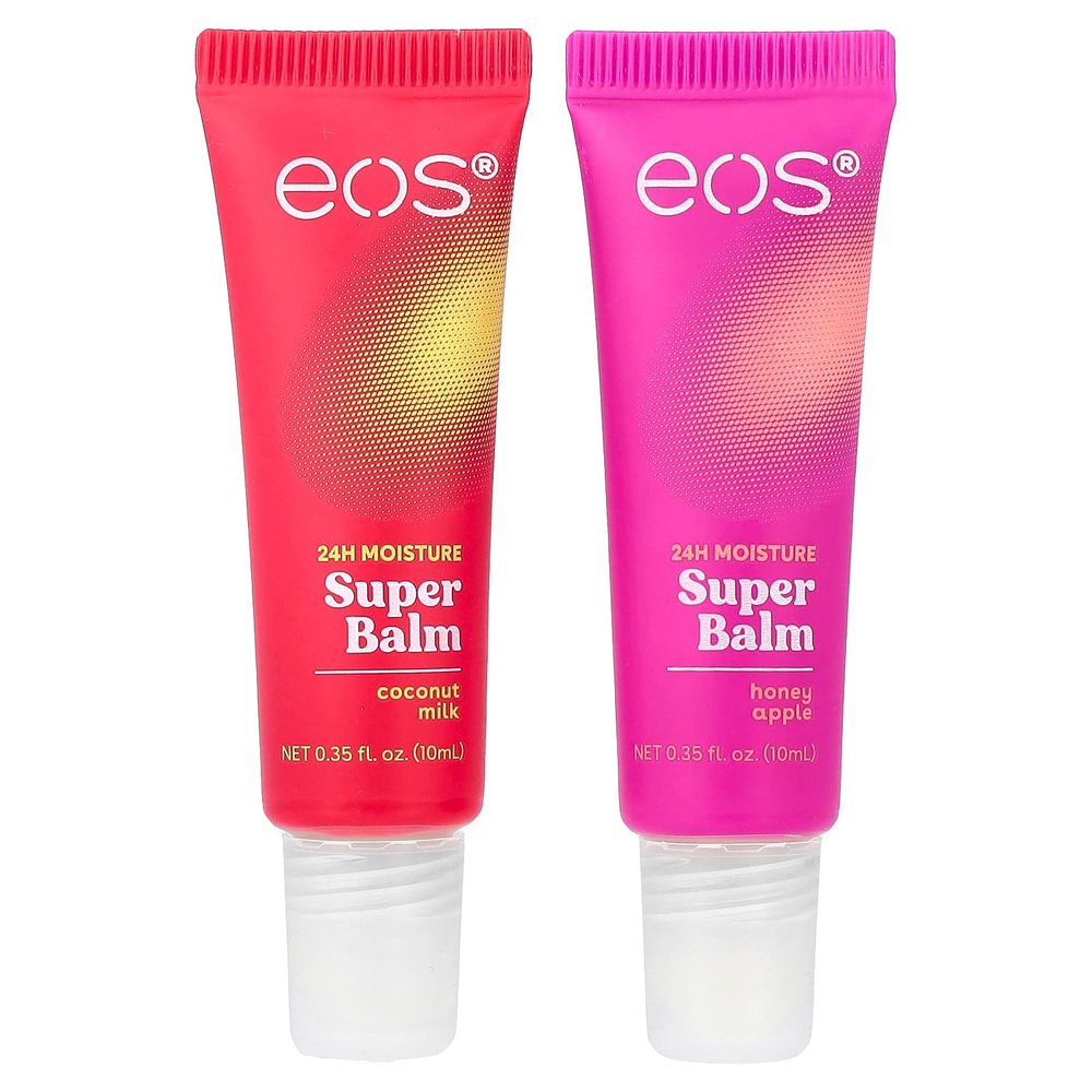 EOS, супербальзам для увлажнения 24H, кокосовое молоко, мед и яблоко, 2 шт. в упаковке, по 10 мл (0,35 жидк. унции)