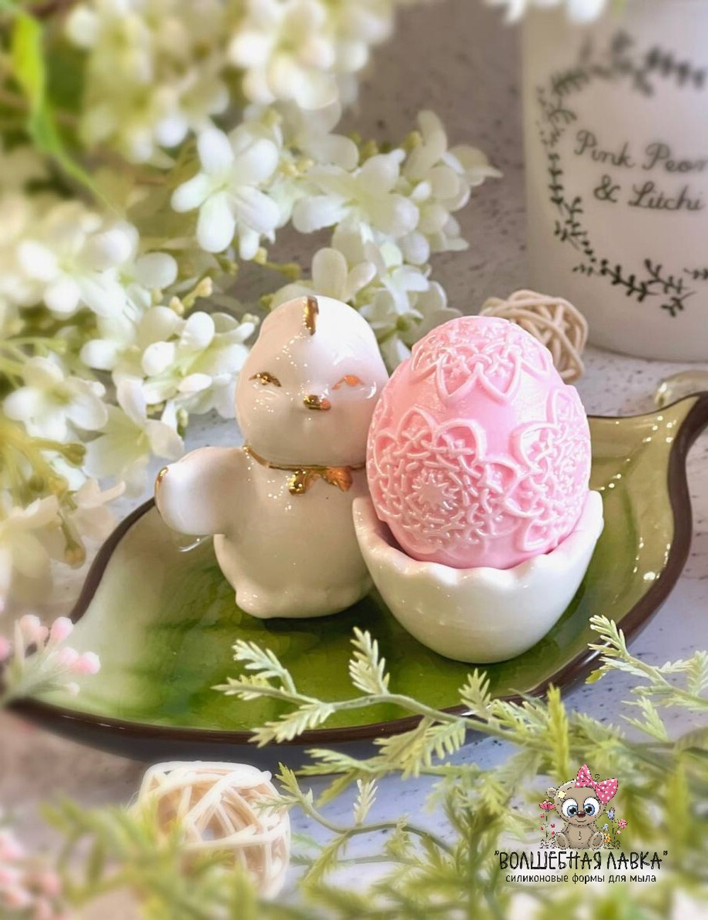 Силиконовая форма Яйцо с узором маленькое