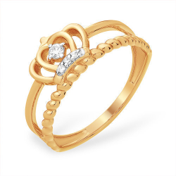 Кольцо из золота с фианитами