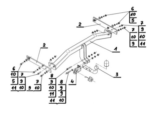 Фаркоп на Volkswagen Tiguan 2007-2016 (паспорт и сертификат в комплекте)(без электрики) Steinhof.V-127
