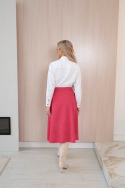 Юбка розовая из микровельвета