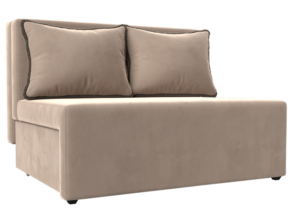 Диван прямой Лагуна, Бежевый\Коричневый, Велюр, 114430