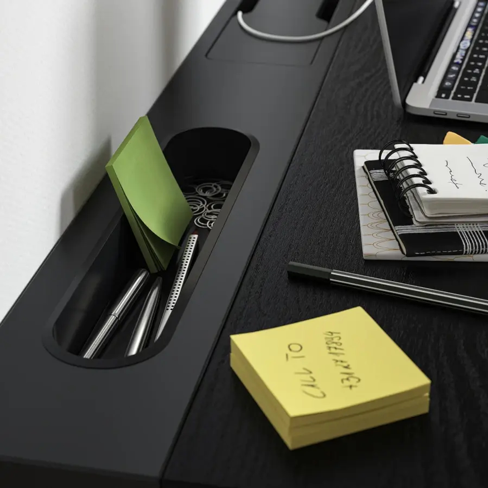 Письменный стол с регулировкой по высоте - IKEA MITTZON/МИТТЗОН ИКЕА, 160х80х65-85 см, черный