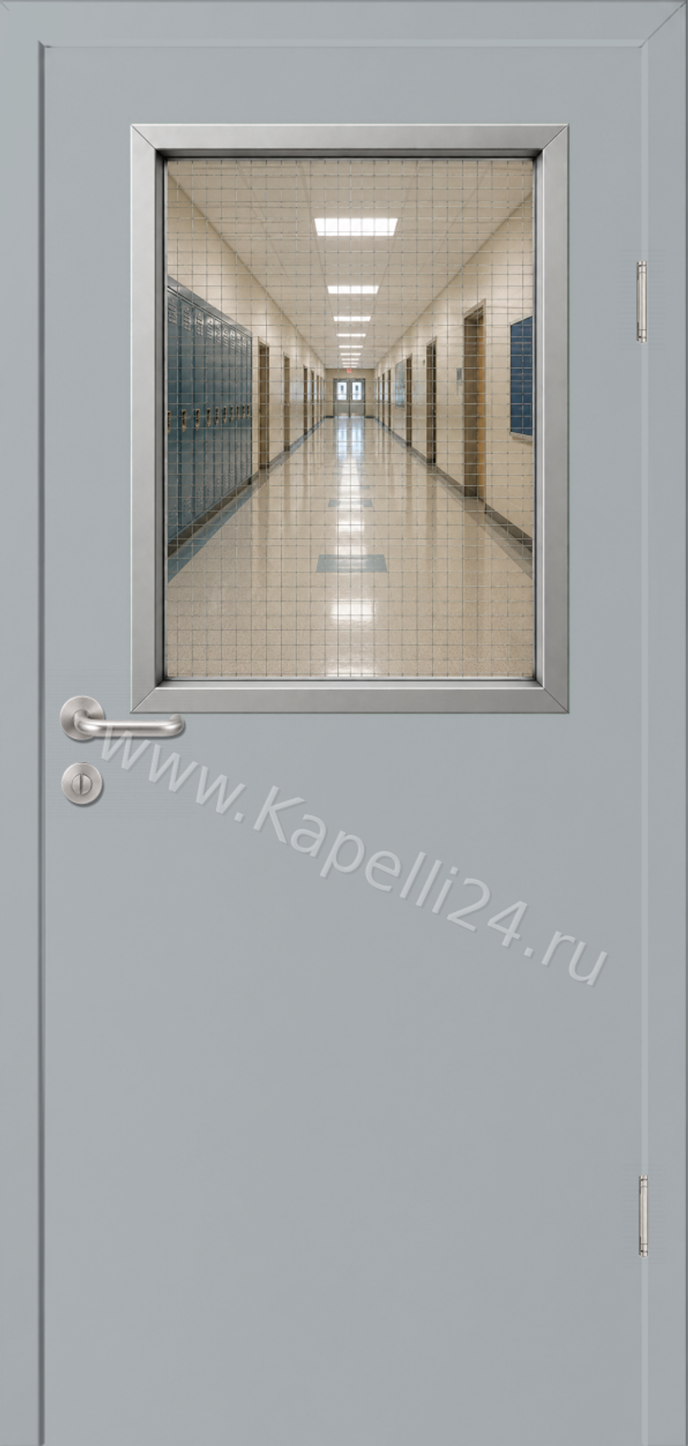 Влагостойкая Дверь Капель однопольная Оконный серый RAL 7040 Остекленное Армированное Алюминиевый штапик