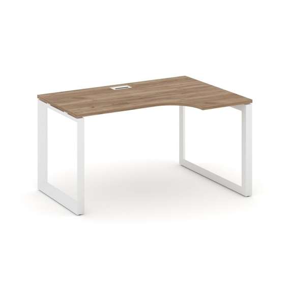 Style Project Стол рабочий эргономичный SN-59O.SPA-002(R) Дуб Табак/Металл Белый/Белый Заглушка 1580