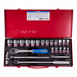 KING TONY (4531SR) Набор торцевых головок с принадлежностями 1/2", 6-гранные, 3/8"-1&1/4", 23 предмета