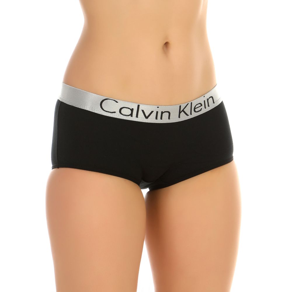 Женские трусы-шорты черные Calvin Klein Women Steel Black