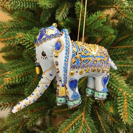 Бисерная ёлочная игрушка Индийский Слон