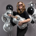 Шар (35''/89 см) Фигура, Гитара, Серебро