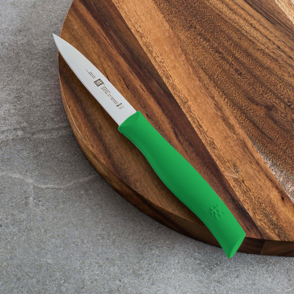 Нож 100 мм, для чистки овощей зеленый, TWIN Grip, Zwilling