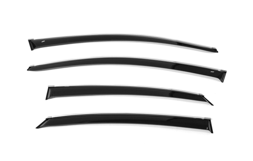 Дефлекторы боковых окон Cobra Tuning на Hyundai Solaris (HCR) седан 2017 хромированный молдинг арт.H25617CR