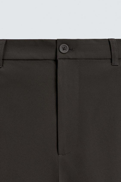 ZARA БРЮКИ REGULAR FIT КОМФОРТНОЙ ПОСАДКИ, КОРИЧНЕВЫЙ