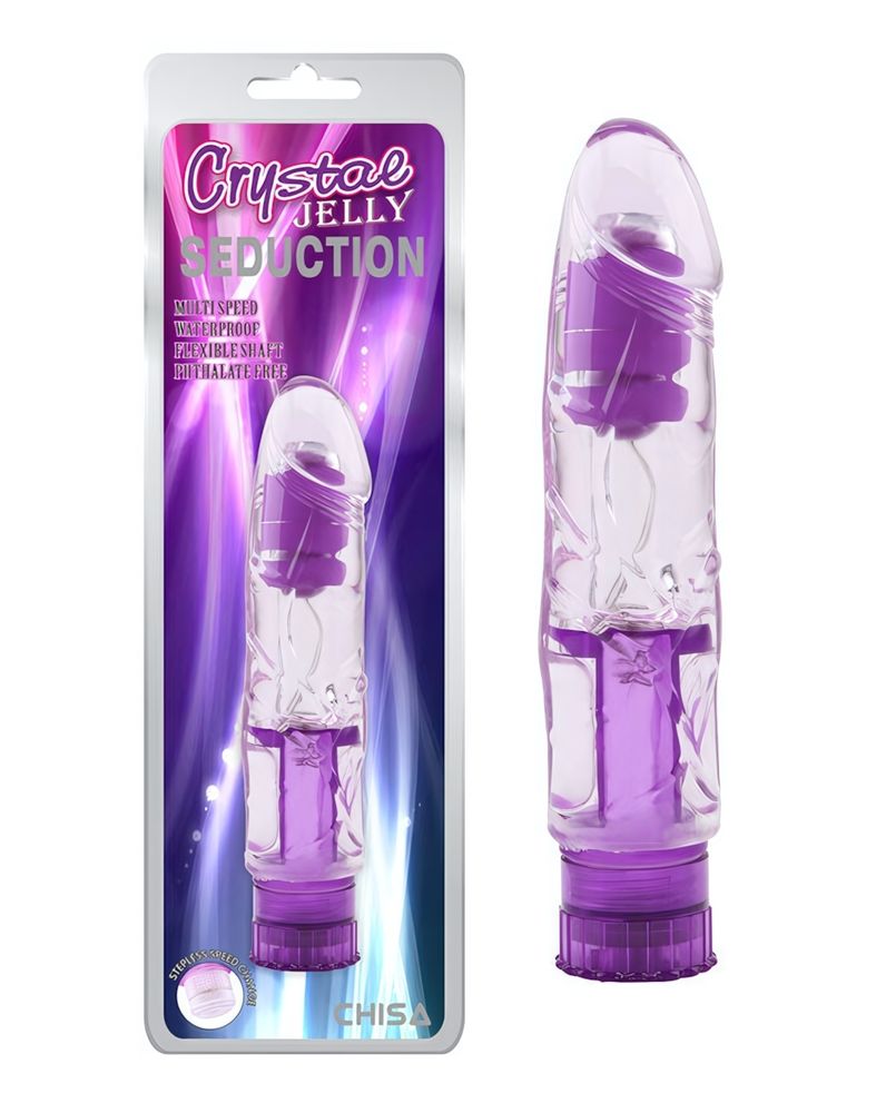 Гелевый фаллоимитатор с вибрацией Seduction, фиолетовый (Цвет: фиолетовый)