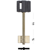 Заготовка сувальдного ключа 14190 Бордер-3 литье (85*22*13,8мм)(5мм) (BRD3DP) (желтый)