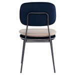 Стул с контрастным кантом Bergenson Bjorn Pea, велюр, темно-синий/бежевый
