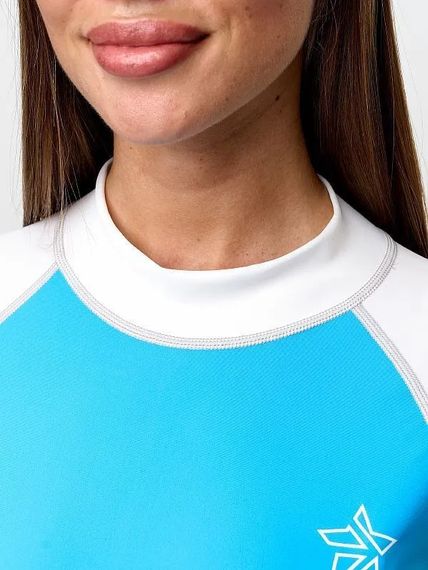 Футболка рашгард лонгслив Sargan Агидель UPF 50+ женская белый/голубой