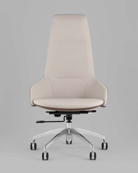 Кресло руководителя TopChairs Soulo светло-серый, коричневый