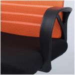 Кресло оператора Helmi HL-M16 "Vivid", спинка ткань-сетка оранжевая/сиденье ткань черная