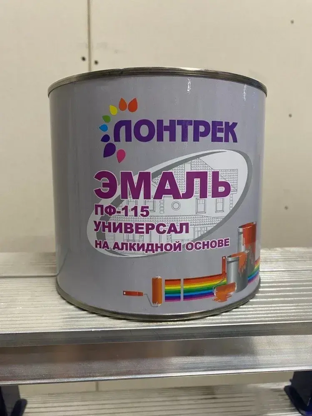 Эмаль строительная краска ПФ-115 2.4 кг коричневая