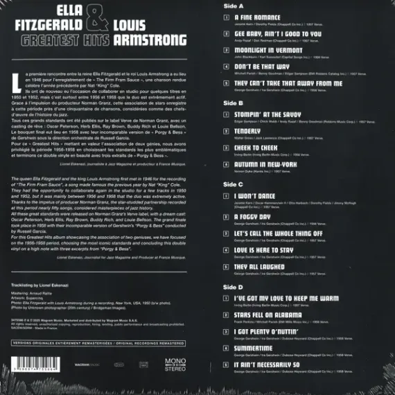 Ella Fitzgerald Louis Armstrong - Greatest Hits 2LP