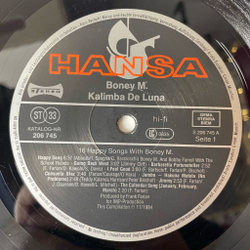 Винтажная виниловая пластинка LP Boney M. Kalimba De Luna 16 Happy Songs (Germany 1984)