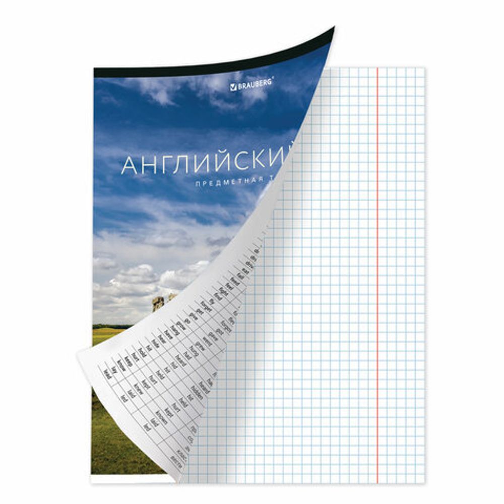 Тетрадь предметная "КЛАССИКА NEW" 48 л., обложка картон, АНГЛИЙСКИЙ ЯЗЫК, клетка, BRAUBERG, 404238