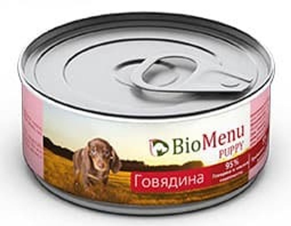 BioMenu PUPPY Консервы д/ЩЕНКОВ Говядина 95%-МЯСО 100гр