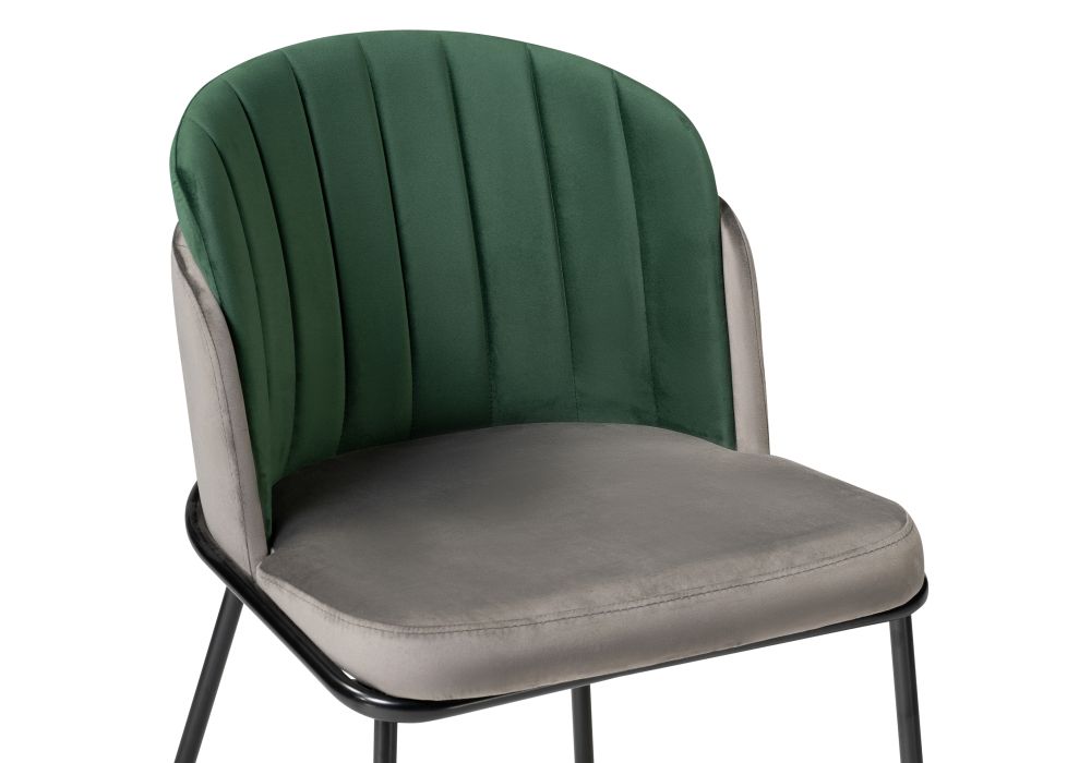 Стул на металлокаркасе Сиолим графитовый / изумрудный / черный глянец