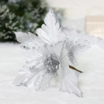 Украшение новогоднее «Пуансеттия - Ночь» 25 см, Серебро