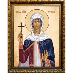 Хрисия Римская, мученица, дева. Икона на холсте.