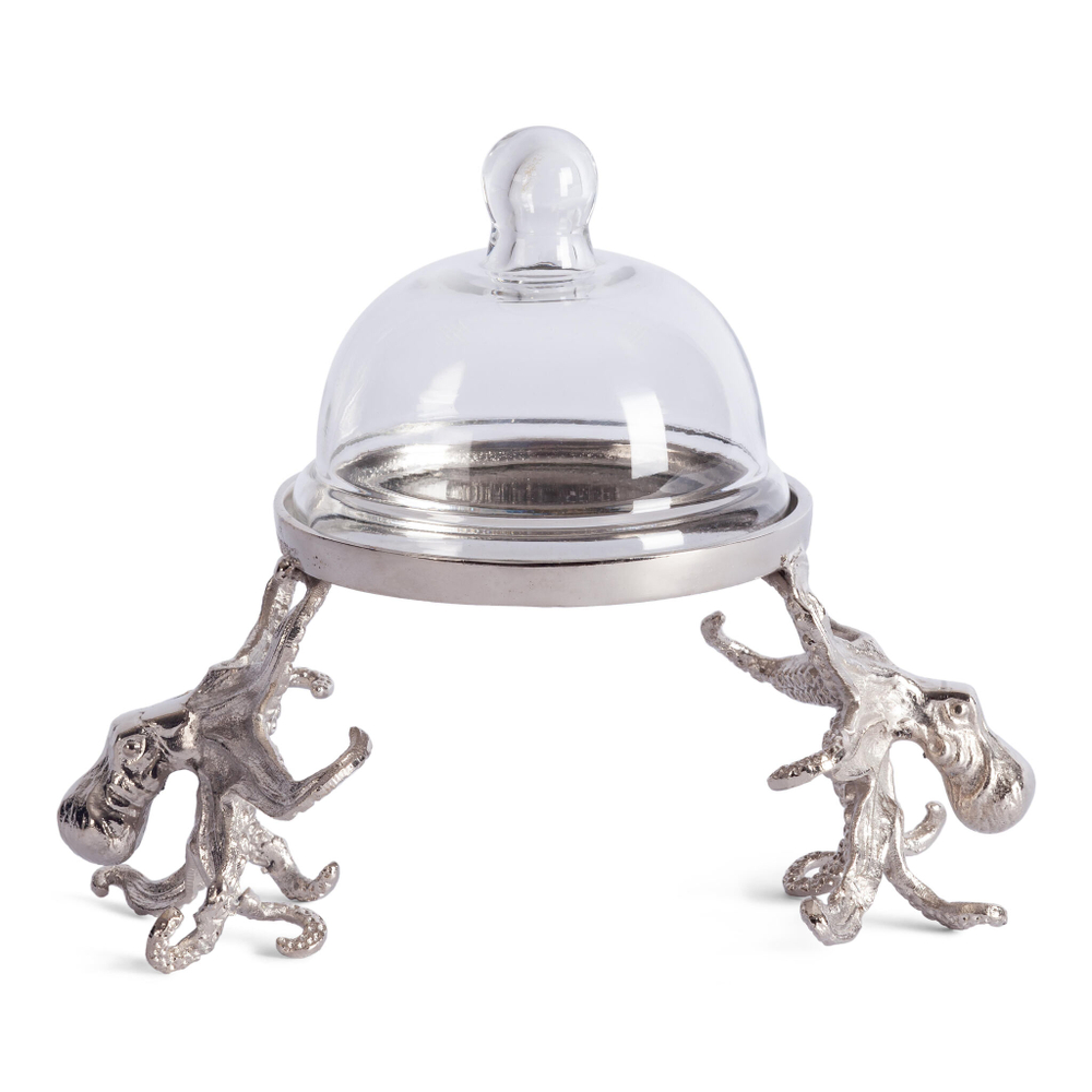 Тортница Secret De Maison OCTOPUS ( mod. 9647 ) алюминиевый сплав, 26x15x23 см, никель/nickel