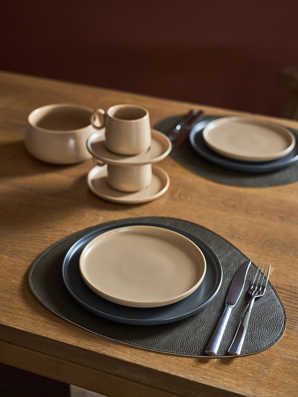 Набор из 2-х двухсторонних сервировочных салфеток Drop, 33х41 см, коричневый/карамельный