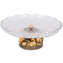 Фруктовница-конфетница Oliva Branch (Олива Бранч) со стеклянной чашей Бронза