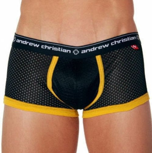 Мужские спортивные хипсы Andrew Christian Black Sport Mesh Boxer