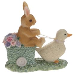 GAEM Фигурка декоративная "Заяц с уткой", L14 W6 H13 см