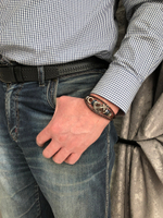 Браслет из экокожи. Застежка кнопка.