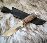 Кованый нож НС-28А Лесник (40Х10С2М) алюминиевые вставки (Златоуст)