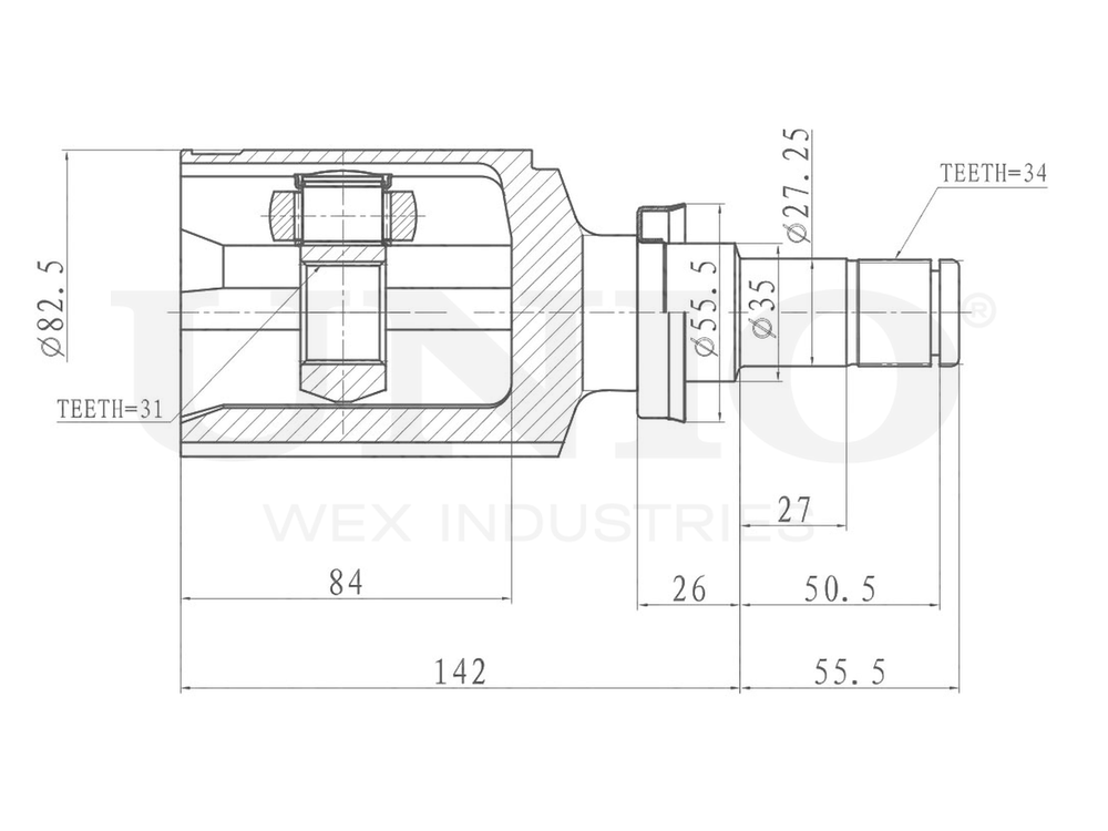 ШРУС внутренний правый UNIO CVJ-30098