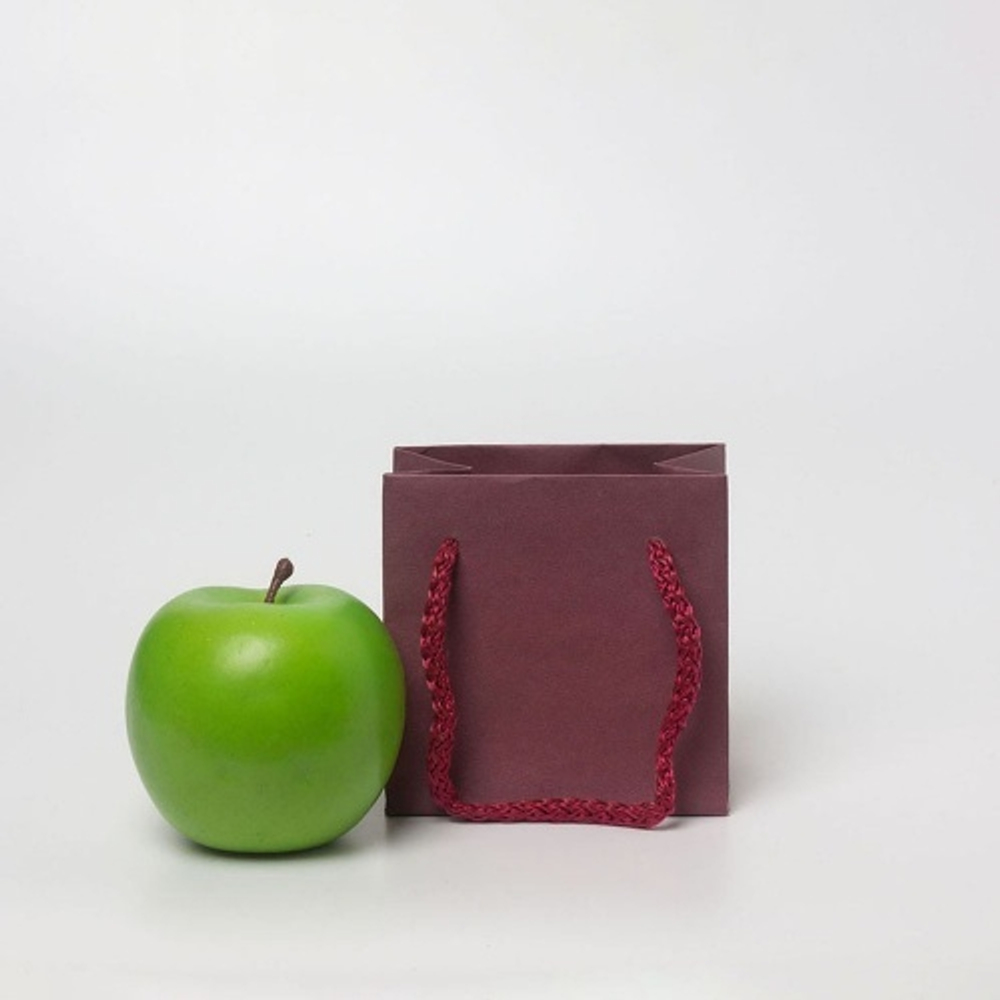 Пакет 10x10x6, бордо, плотный крафт