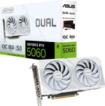 Видеокарта ASUS NVIDIA  GeForce RTX 5060 DUAL-RTX5060-O8G-WHITE 8ГБ Dual, GDDR7, OC,  Ret