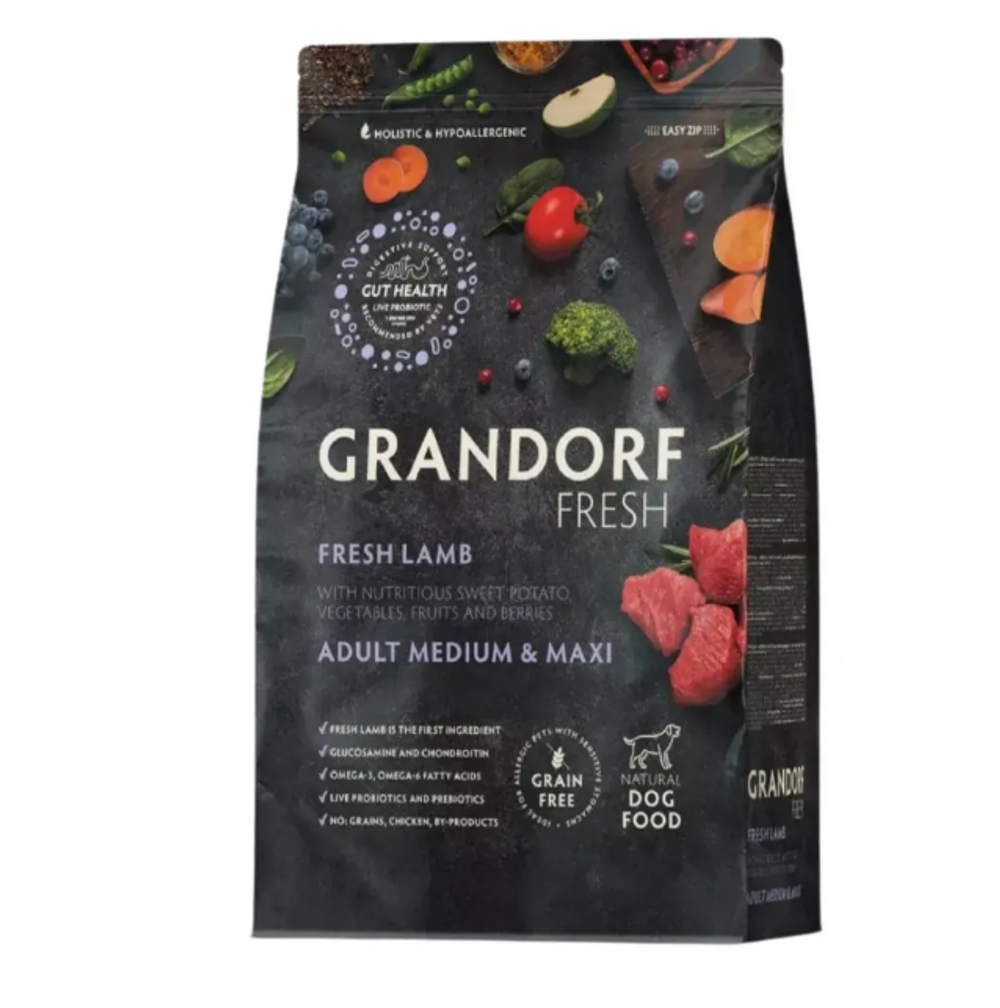 GRANDORF FRESH Dog Adult MED&MAXI Lamb&Sweet Potato (Грандорф фреш) беззерновой сухой корм 10кг