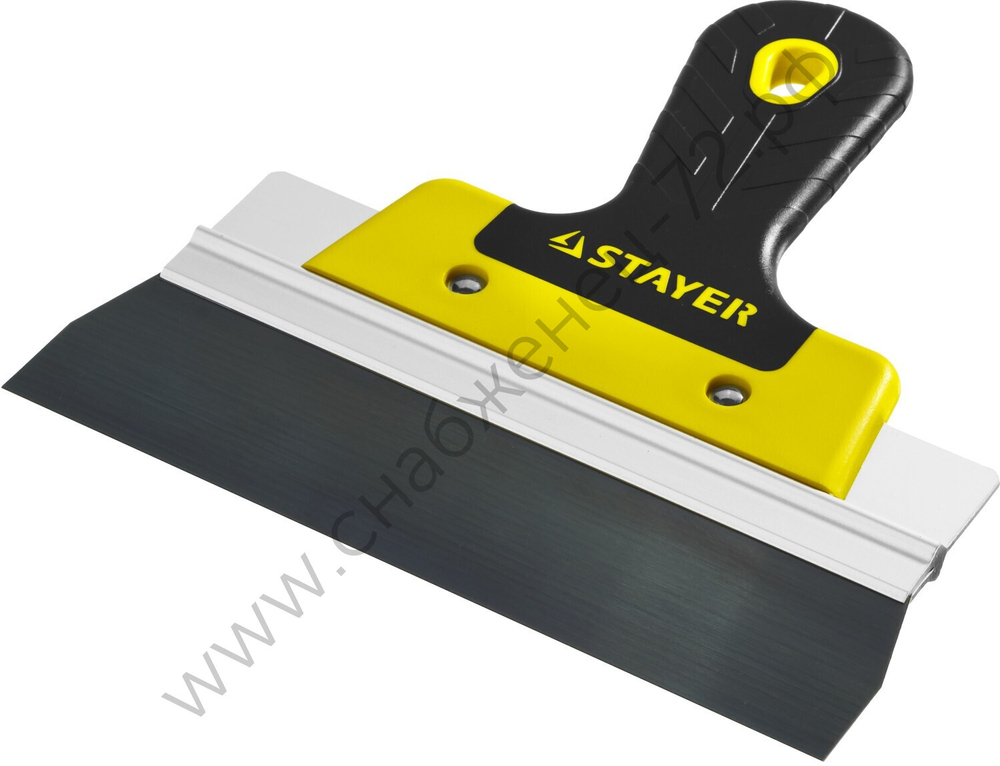 STAYER ProFLat 200 мм, усиленная алюминиевая направляющая двухкомпонентная ручка, анодированный, Фасадный шпатель, PROFESSIONAL (10045-20)